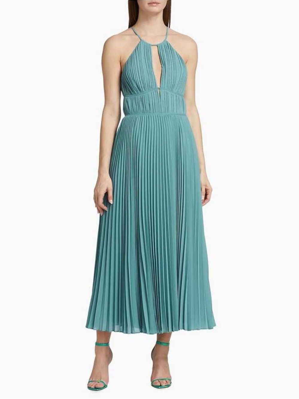 JONATHAN SIMKHAI Carli Plisse Midi Dress